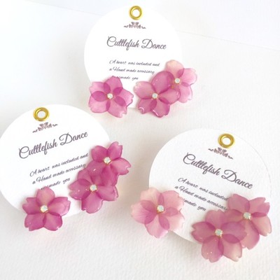 「SAKURA」の花ピアス（イヤリング）受注製作