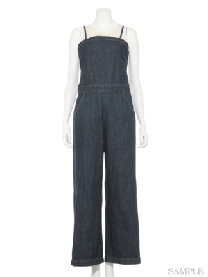 [Balcony and Bed]ブロークンデニムオールインワン