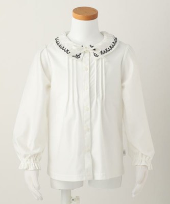 【TODDLER】60/-ツイル天竺刺繍 ブラウス