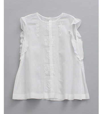 80ボイルアイスバーンベトナムハンド刺繍ノースリーブBL