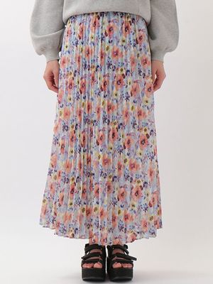 花柄プリーツスカート
