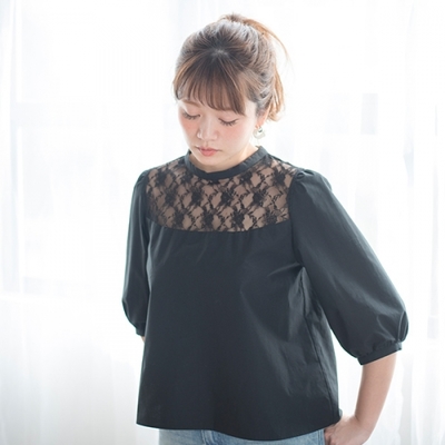 Lace Stand Nec Blouse