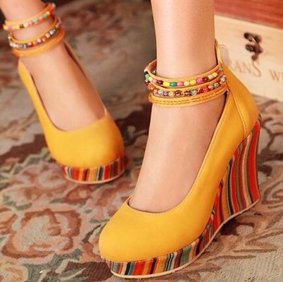 ☆カラフルウェッジ×ビーズが超キュート☆春夏パンプス