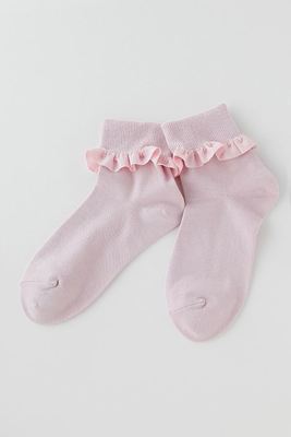 プリーツフリル付き折り返しソックス