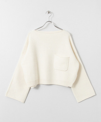 ワイドスリーブクロップドニット