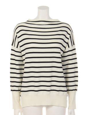 【Omekashi】ボーダーボートネックプル