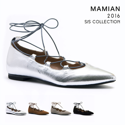 ギリーフラットレースアップパンプス（130-16SS1）