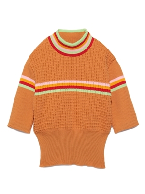  配色ニットトップス