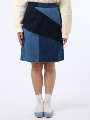 パネル切替デニムスカート