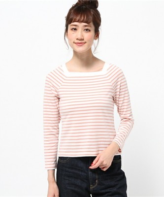 スクエアネックボーダープルオーバー