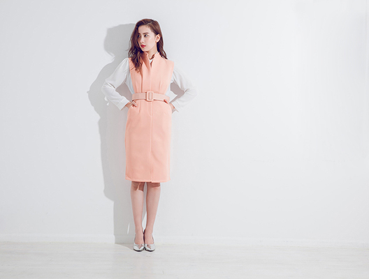 ベルト付スリットワンピース