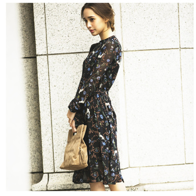 【Flower print one piece】レディース フラワー ワンピース