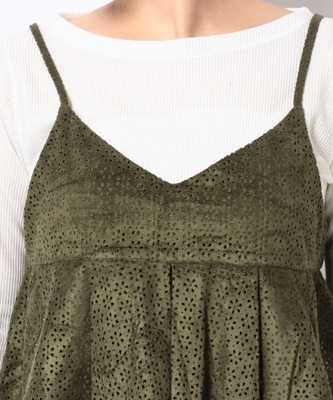 パンチングレースキャミ