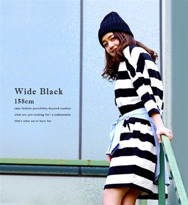 zootie（ズーティー）：フレンチバスク ドロップショルダーコクーンワンピース［ボーダー］