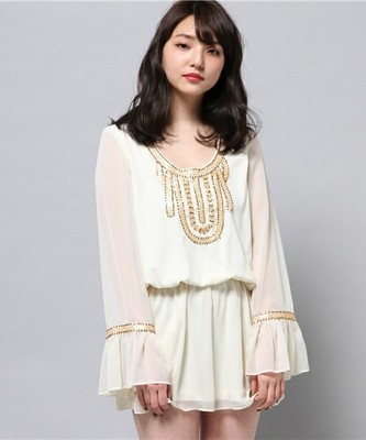 DMスパンコールチュニックワンピース