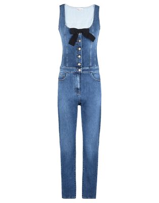 ストレッチデニム製ジャンプスーツ