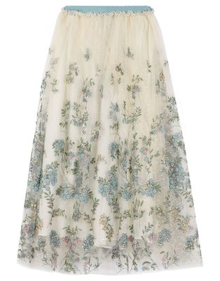 チュール製スカート ラマージュ エンブロイダリー