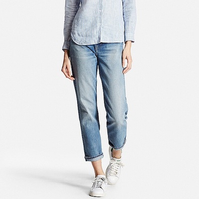 ハイライズボーイフレンドアンクルジーンズ