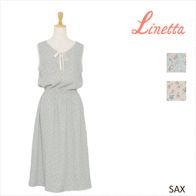 ２WAYパイピング花柄ワンピース