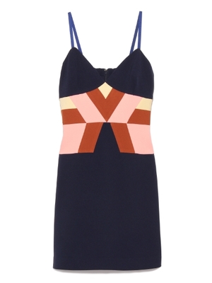 ウエストカラーブロックワンピ