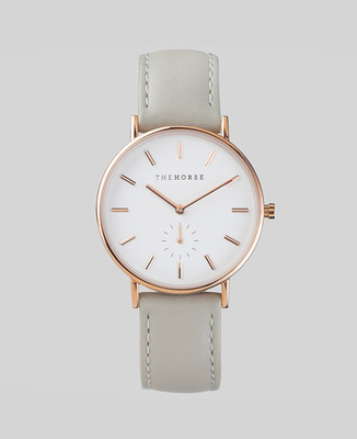 Rose Gold / Grey Leather