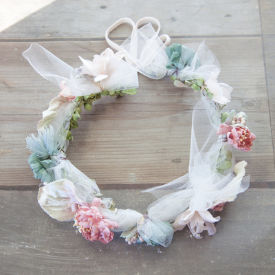 レースとお花のリース A