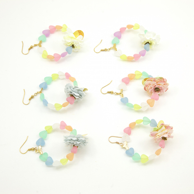 CANDYフープピアス(ホワイト/ブルー/ピンク)