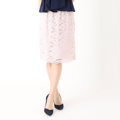 レーススカラタイトスカート(ピンク)