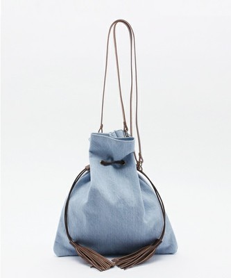 ウォッシュドデニム巾着