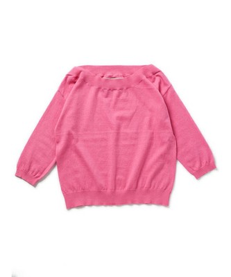 コットンカシミヤカラーショートニット