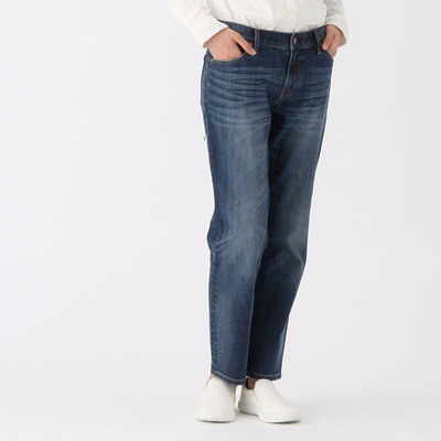 オーガニックコットンストレッチデニムストレートボーイフレンド