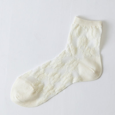 チュールフローラルレースショートソックス