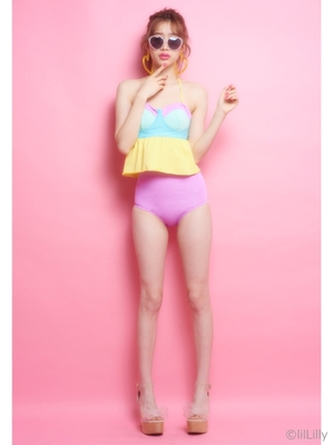 カラーブロックセットアップビキニ