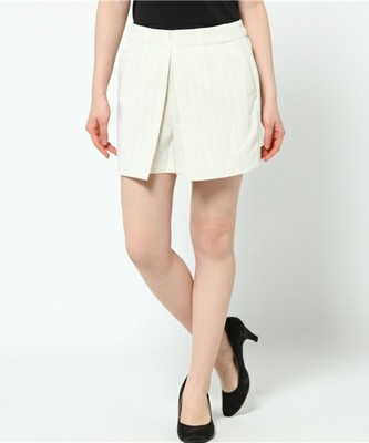 ピンストライプ タックショートパンツ