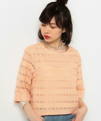 チュールレースブラウス