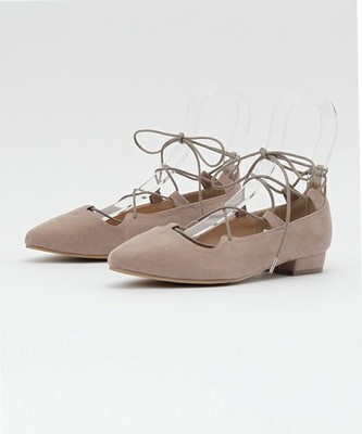 レースアップフラットシューズ