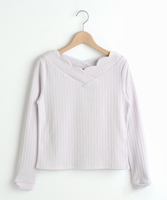 Vネックスカラッププルオーバー