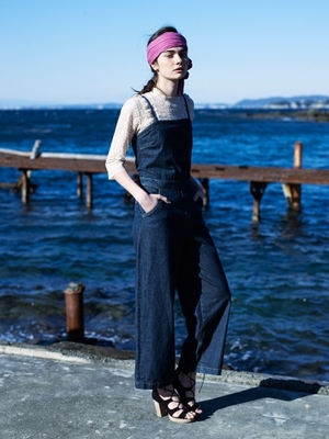 ブロークンデニムオールインワン