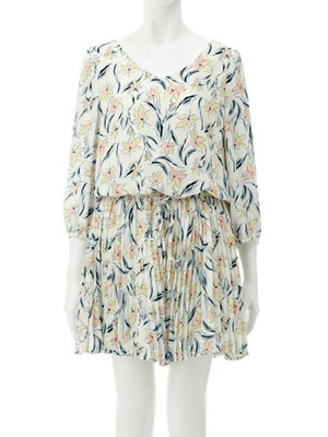 フラワープリントエクリューコンビネゾン