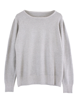 カシミヤタッチクルーネックニットトップス