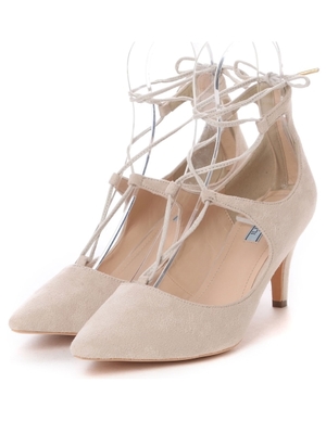 レースアップパンプス