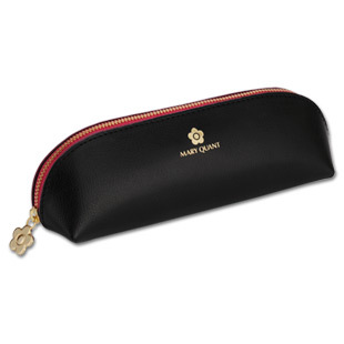 Wフェイス ラウンドペンケース(ブラック×ピンク)