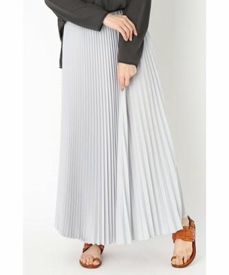 IENA　AILE デシンロングプリーツスカート◆