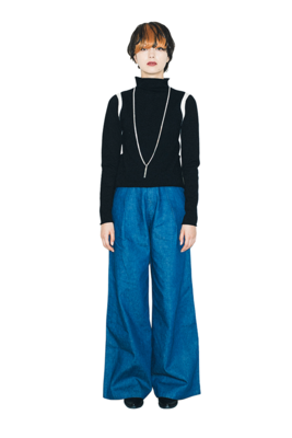 bottleneck slim knit top