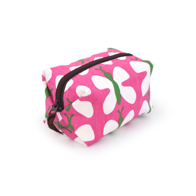 キャラメルポーチ アルビッドソンズ・テキスタイル ミニチョウチョウ ピンクグリーン