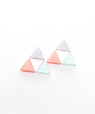 アクリルクリアトライアングルピアス