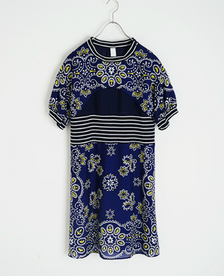 プリントワンピース[navy]