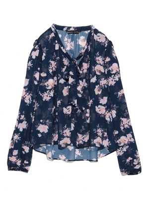 クラシック花柄ブラウス