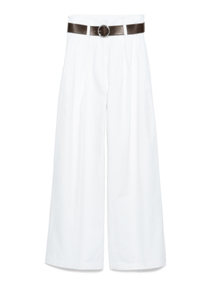 ベルト付きワイドデニムパンツ