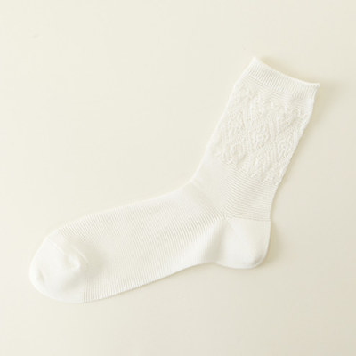 靴下屋　メッシュ調ダイヤレース柄ショートソックス